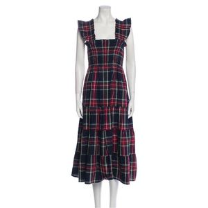 HILL HOUSE HOME Plaid Print Midi Length Dress NWT Size S